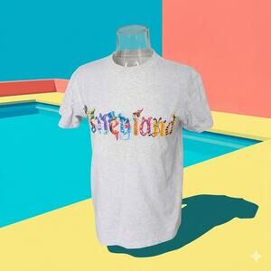 VTG DISNEY DISNEYLAND logo SM Unisex T SHIRT Winnie Pooh Font Made IN USA